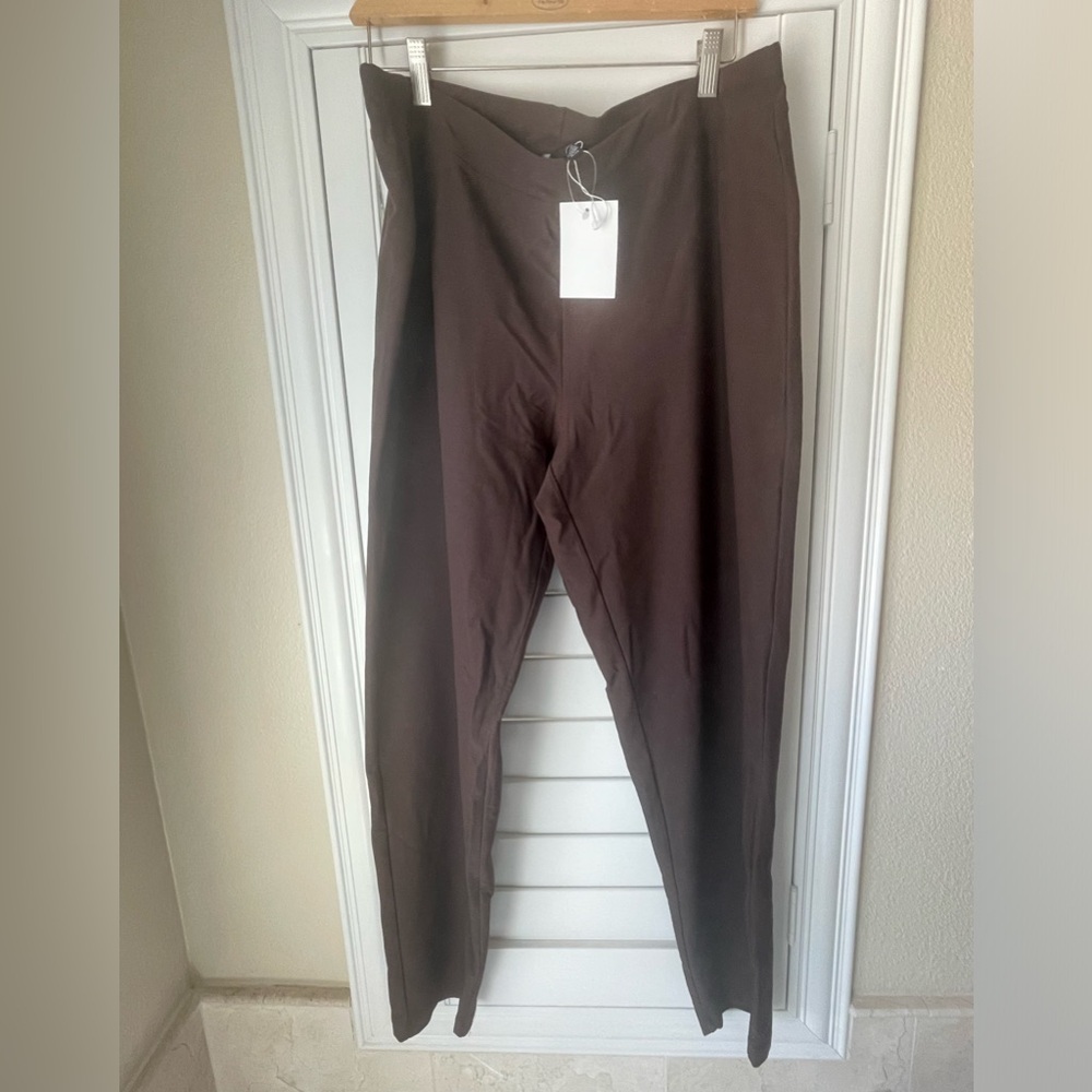 NWT Eileen Fisher Washable Crepe pants Chocolate brown size XL Extra Large